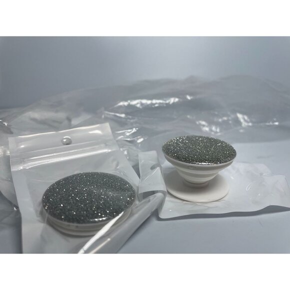 glitter phone mounts silver shimmer bling 3M adhesive stand universal - Picture 5 of 5